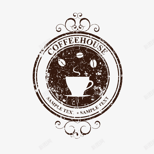 复古做旧咖啡图标元素png免抠素材_新图网 https://ixintu.com 做旧风格 创意 咖啡 咖啡伴侣 咖啡图标 图标 复古风格