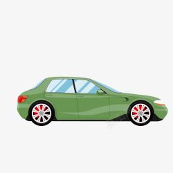 绿色小型汽车跑车矢量图素材