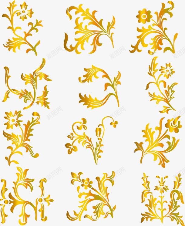 黄的花纹png免抠素材_新图网 https://ixintu.com 图案 线条 金色 黄色