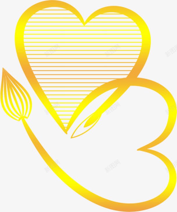 创意金色心形边框png免抠素材_新图网 https://ixintu.com 底纹装饰 情人节素材 金色 金色心形