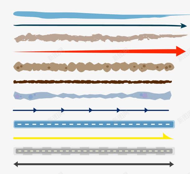 水彩箭头路线png免抠素材_新图网 https://ixintu.com 水彩 箭头 路线