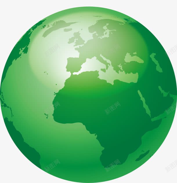 手绘写实绿色地球png免抠素材_新图网 https://ixintu.com 地球 手绘 绿色