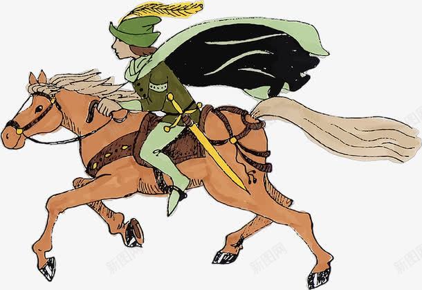 骑士卡通png免抠素材_新图网 https://ixintu.com 战士 手绘 装饰 马 骑士 骑马