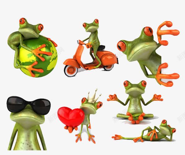 活泼的小青蛙png免抠素材_新图网 https://ixintu.com 墨镜 绿色 青蛙 骑车