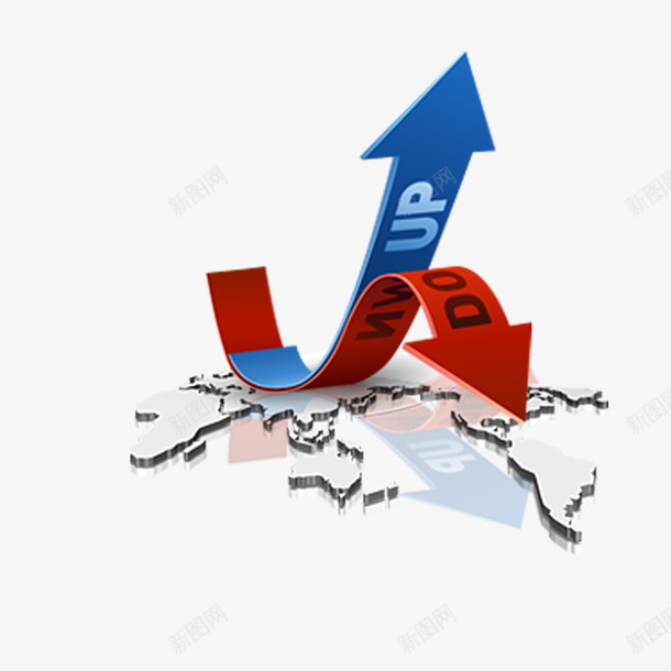 地图上的箭头psd免抠素材_新图网 https://ixintu.com 彩色 箭头地球 装饰 金融