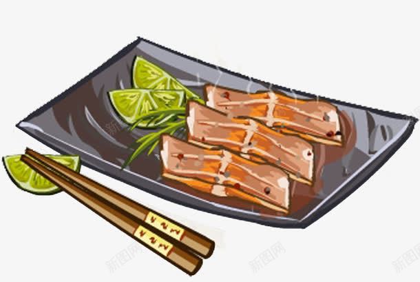 手绘鱼片食品插画png免抠素材_新图网 https://ixintu.com 插画 食品 鱼片