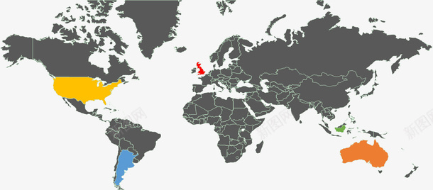 PPT灰色世界地图png免抠素材_新图网 https://ixintu.com PPT 世界 地图 灰色 素材