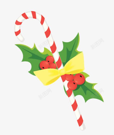 圣诞节拐杖png免抠素材_新图网 https://ixintu.com 圣诞节 圣诞节图片大全 彩色拐杖饰品 果实圣诞元素
