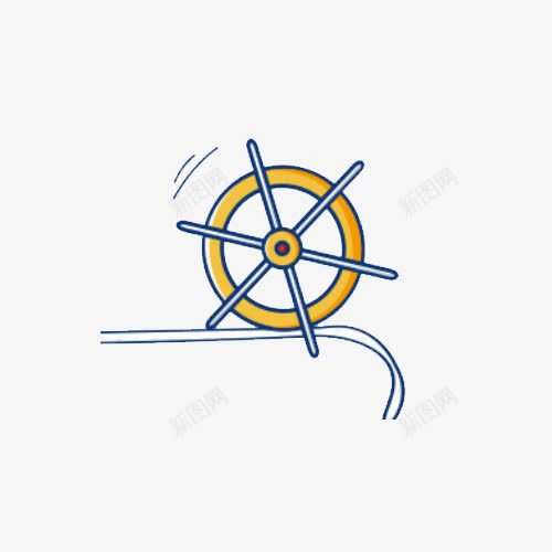黄色的船舵png免抠素材_新图网 https://ixintu.com 一个 卡通 可爱 圆形 手绘 简图 素描船舵 船舵 黄色的