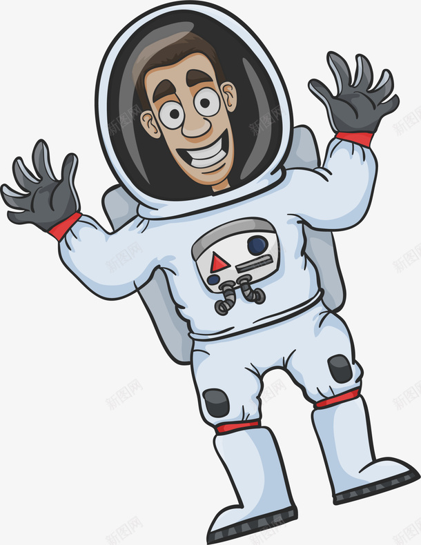 世界航天日开心的宇航员png免抠素材_新图网 https://ixintu.com 世界航天日 开心的宇航员 打招呼 招手 白色宇航服 航天员