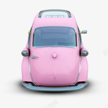 可爱粉色小汽车图标汽车图标