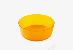 黄色圆形空的饭碗塑胶制品实物素材