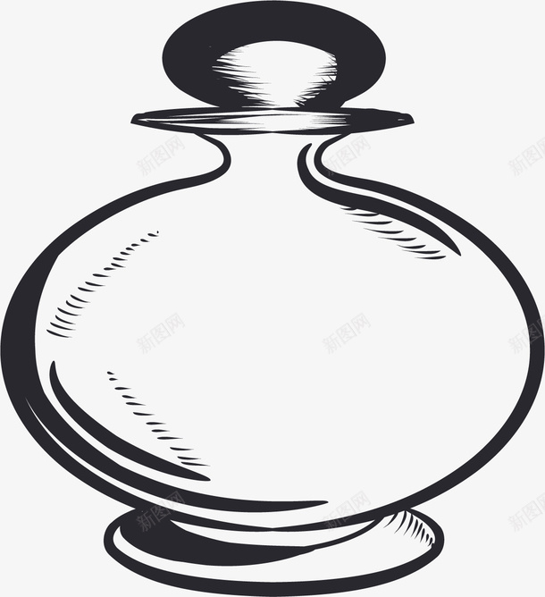 手绘香水瓶图标png_新图网 https://ixintu.com 圆形香水瓶 容器设计 手绘容器 手绘香水 香水容器 香水瓶