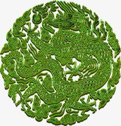 绿色艺术龙纹素材
