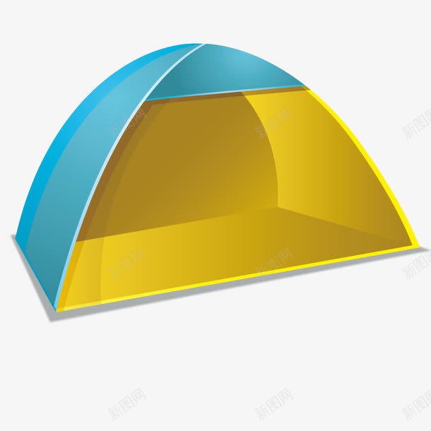 立体帐篷png免抠素材_新图网 https://ixintu.com 3D 蓝色 装备 露营