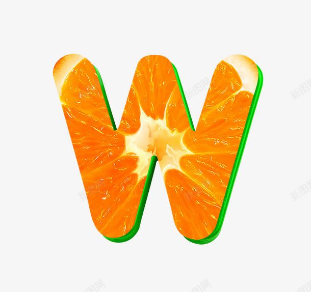 橙子字母wpng免抠素材_新图网 https://ixintu.com 创意数字 橙子字母数字 水果
