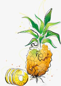 卡通手绘菠萝矢量图素材