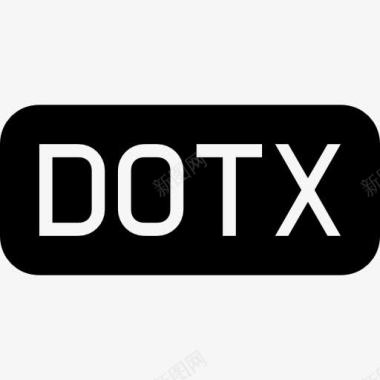 dotx文件圆角矩形黑色固体界面符号图标图标