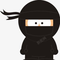 黑色忍者忍者卡通黑色高清图片