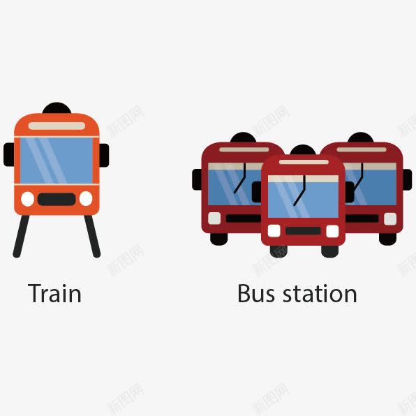 卡通交通标志png免抠素材_新图网 https://ixintu.com bus statio train 交通 交通标志 卡通