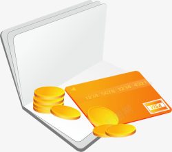 金融财富金币银行卡矢量图素材