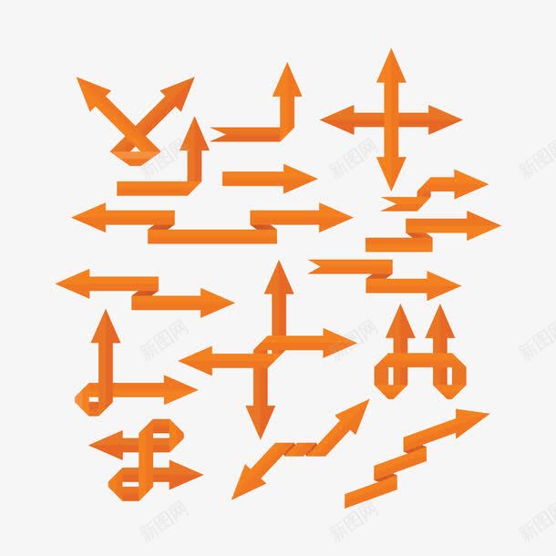 曲折向上图标png_新图网 https://ixintu.com LOGO 剪头 标志 橙色