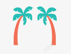 两颗椰子树两颗椰子树高清图片