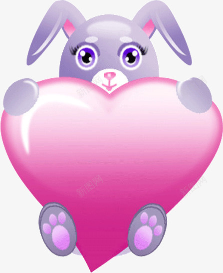 兔子抱爱心png免抠素材_新图网 https://ixintu.com 兔子 怀抱 爱心 粉色