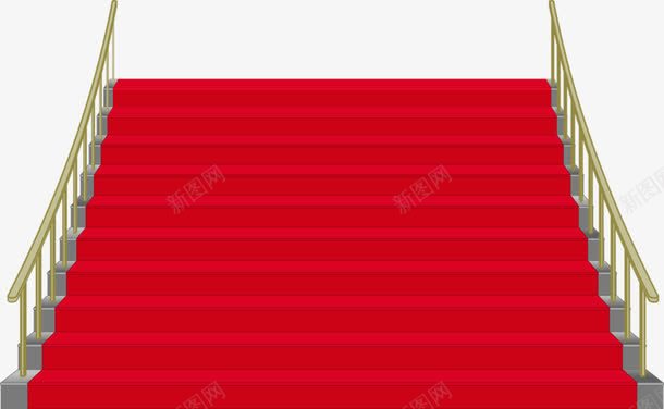 铺满红地毯的台阶png免抠素材_新图网 https://ixintu.com 台阶 地毯 手绘 红色