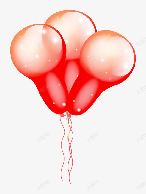 有质感的红色形变气球png免抠素材_新图网 https://ixintu.com 形变 气球 渐变 红色 质感
