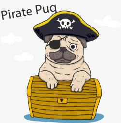 海盗人装扮卡通海盗装扮狗狗高清图片