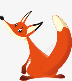 卡通狐狸背面矢量图素材