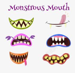 卡通可爱怪兽嘴巴素材