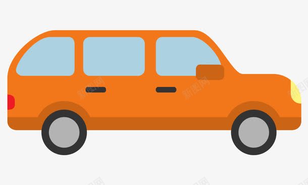 卡通橙色小轿车插画png免抠素材_新图网 https://ixintu.com 卡通 商务车 橙色 汽车简笔 轿车
