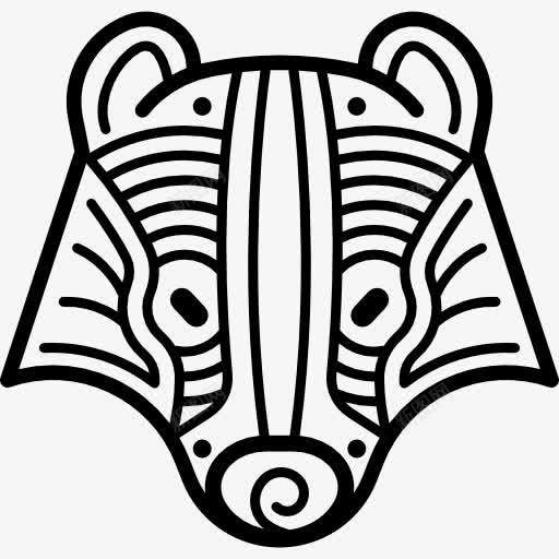 獾图标png_新图网 https://ixintu.com 动物 哺乳动物 土著 头 獾 部落 野生动物
