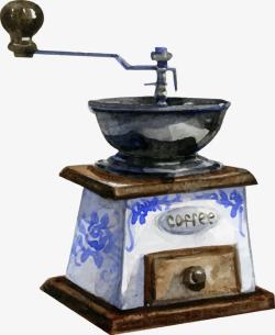 古式咖啡机手绘水墨咖啡元素图标高清图片