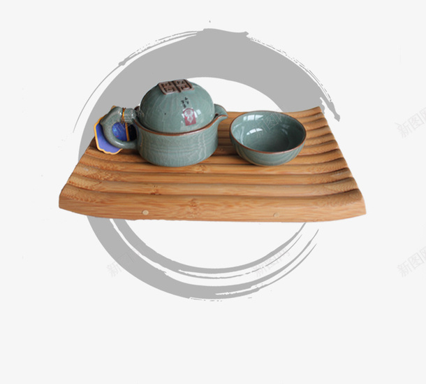 简约茶具png免抠素材_新图网 https://ixintu.com 水墨 简约 茶具 茶壶 茶碗