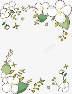 白色花朵边框素材