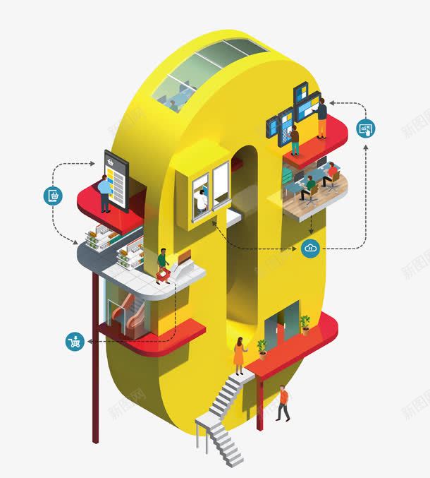 卡通创意建筑场景png免抠素材_新图网 https://ixintu.com 创意 卡通 场景 建筑