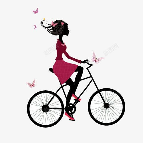 骑自行车的女人png免抠素材_新图网 https://ixintu.com 卡通 女人 自行车 运动