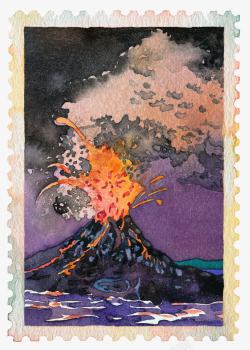 火山岩邮票素材