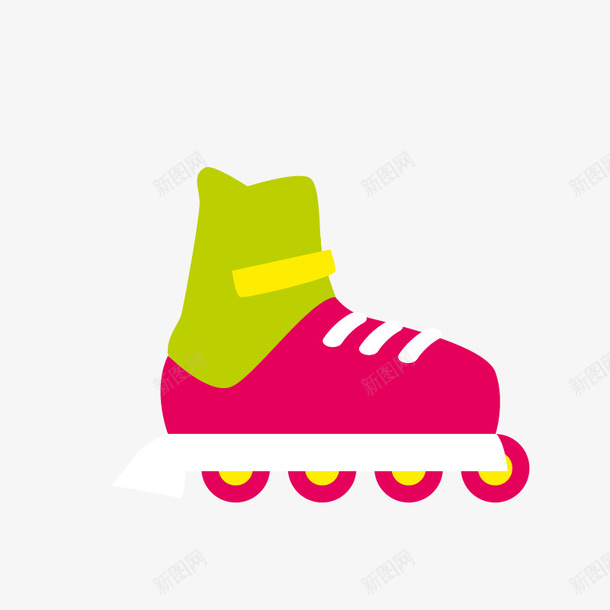 溜冰鞋png免抠素材_新图网 https://ixintu.com 卡通矢量运动项目 运动器械 运动球拍