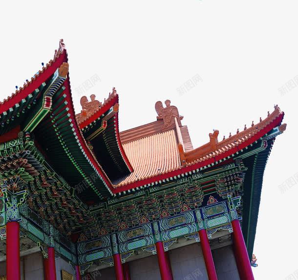 中国风古建筑红屋顶png免抠素材_新图网 https://ixintu.com 中国风 古建筑 红屋顶 红柱子