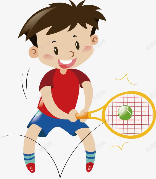 打网球的少年png免抠素材_新图网 https://ixintu.com 打网球 球员 矢量素材 网球