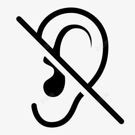 手绘黑色耳朵图标png_新图网 https://ixintu.com 图标 耳朵 黑色