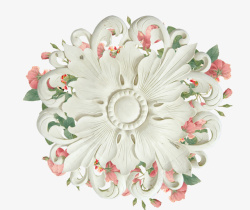 白色雕花装饰素材
