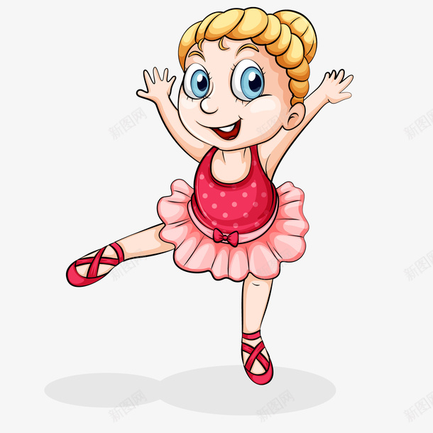 舞蹈的女孩人物矢量图ai免抠素材_新图网 https://ixintu.com 人物设计 卡通 大眼睛 女孩 舞蹈 跳舞 矢量图