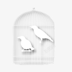 纸雕鸟笼里的鸟素材