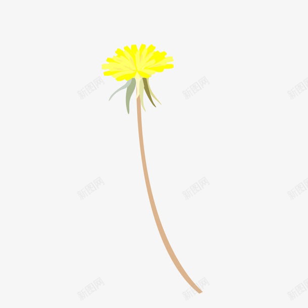 黄色的小枝花png免抠素材_新图网 https://ixintu.com 一枝 花朵 花瓣 黄色