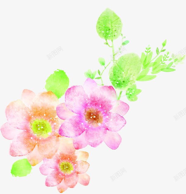 粉色多层水彩花朵png免抠素材_新图网 https://ixintu.com 水彩 粉色 花朵